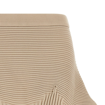 Issey Miyake Beige Polyester Midi Skirt