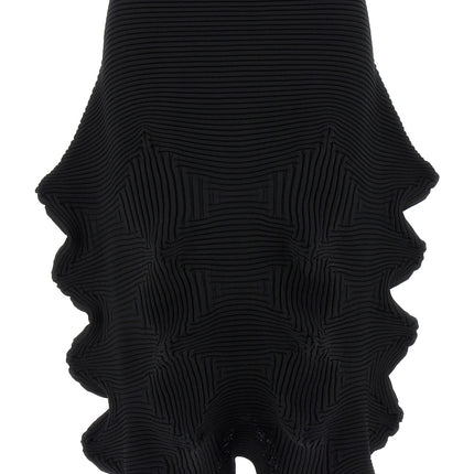 Issey Miyake Black Polyester Midi Skirt