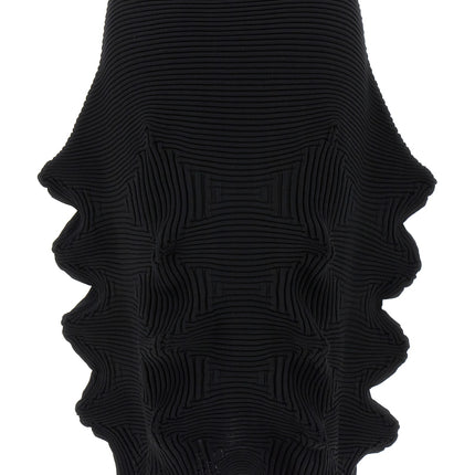 Issey Miyake Black Polyester Midi Skirt