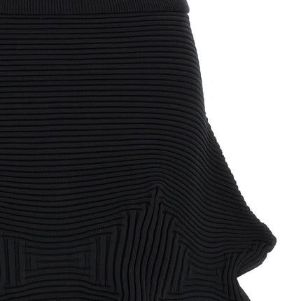 Issey Miyake Black Polyester Midi Skirt