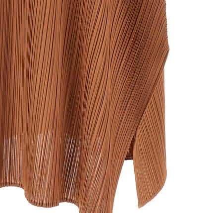 PLEATS PLEASE ISSEY MIYAKE Brown Polyester Midi Dress