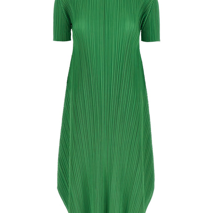 PLEATS PLEASE ISSEY MIYAKE Bicolor Polyester Midi Dress