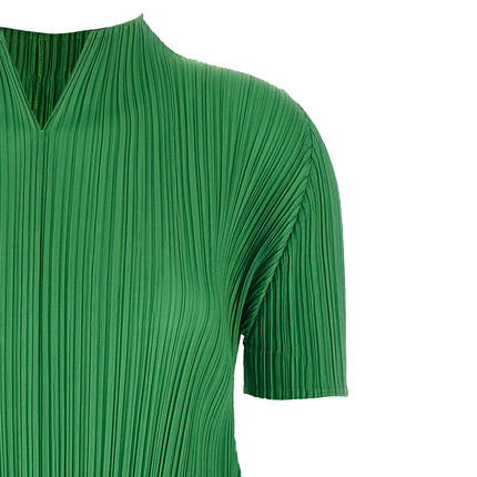 PLEATS PLEASE ISSEY MIYAKE Bicolor Polyester Midi Dress