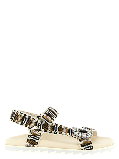 Roger Vivier Multicolor Polyester Flat Sandals Roger Vivier