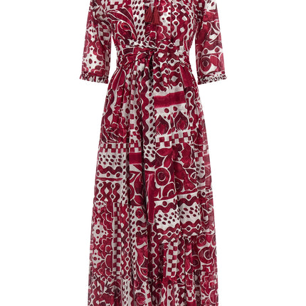 SAMANTHA SUNG Fuchsia Cotton Long Dress
