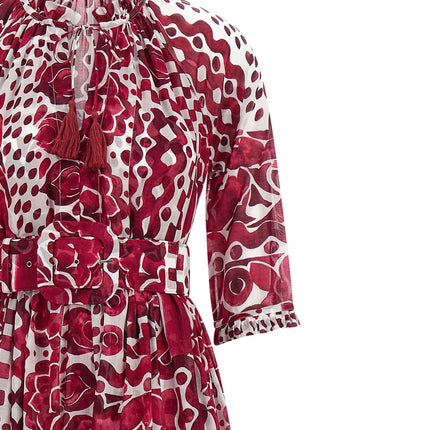 SAMANTHA SUNG Fuchsia Cotton Long Dress
