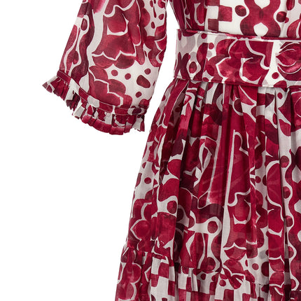 SAMANTHA SUNG Fuchsia Cotton Long Dress