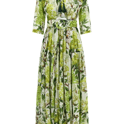 SAMANTHA SUNG Bicolor Cotton Long Dress