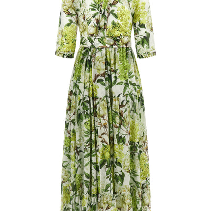 SAMANTHA SUNG Bicolor Cotton Long Dress