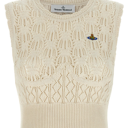 Vivienne Westwood Beige Cotton Sleeveles T-Shirt