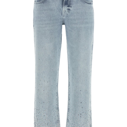 7 For All Mankind Blue Cotton Straight-Leg Jeans