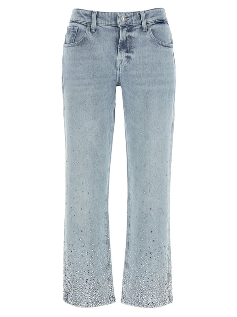 7 For All Mankind Blue Cotton Straight-Leg Jeans 7 For All Mankind