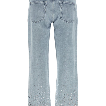 7 For All Mankind Blue Cotton Straight-Leg Jeans