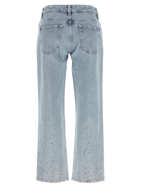 7 For All Mankind Blue Cotton Straight-Leg Jeans 7 For All Mankind