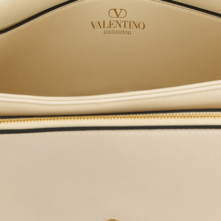 Valentino Garavani White Lamb Leather Shoulder Bag