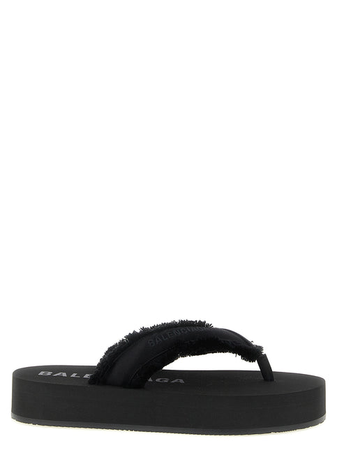 Balenciaga Black Viscose Slides Balenciaga