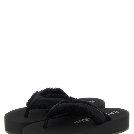 Balenciaga Black Viscose Slides