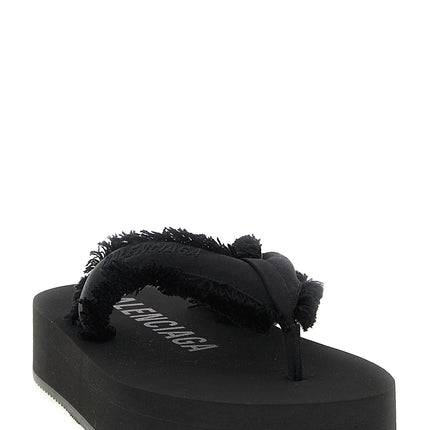 Balenciaga Black Viscose Slides