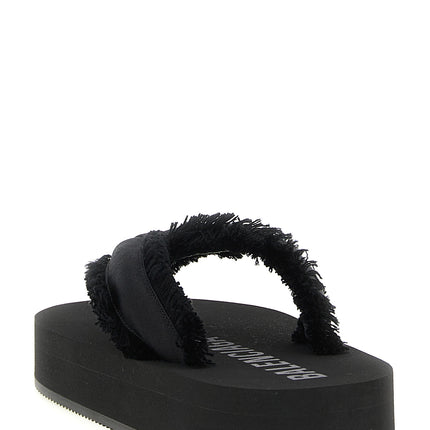 Balenciaga Black Viscose Slides