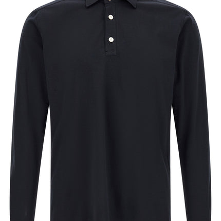 Kiton Blue Cotton Polo Shirt