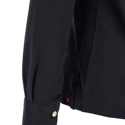 Kiton Blue Cotton Polo Shirt