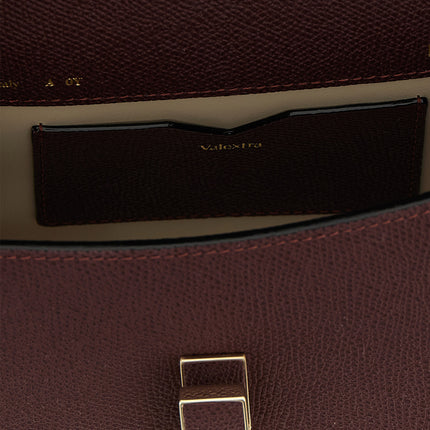Valextra Bordeaux Calfskin Crossbody Bag