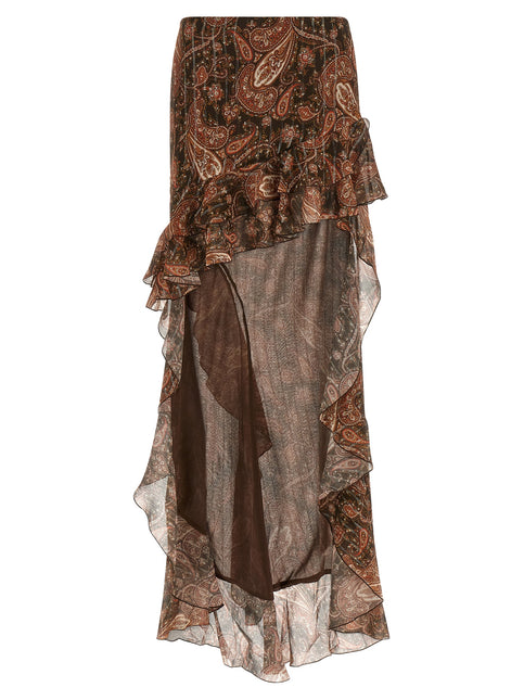 The Andamane Brown Viscose Mini Skirt The Andamane