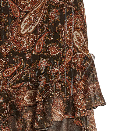 The Andamane Brown Viscose Mini Skirt