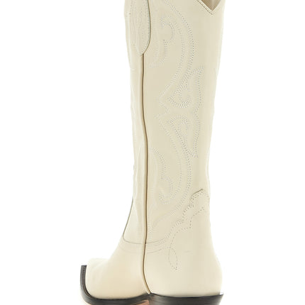 Sonora White Calfskin Chelsea Boots