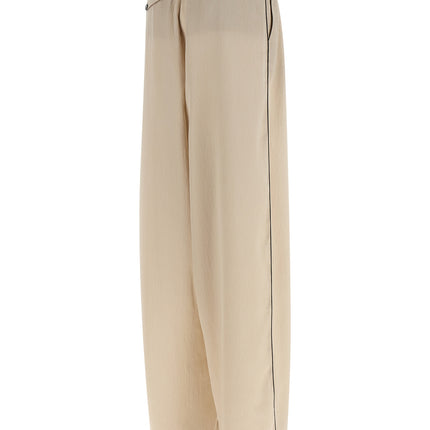 MAISON JEJIA Beige Polyester Casual Pants