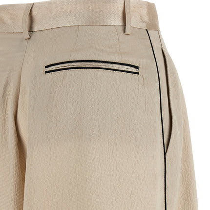 MAISON JEJIA Beige Polyester Casual Pants
