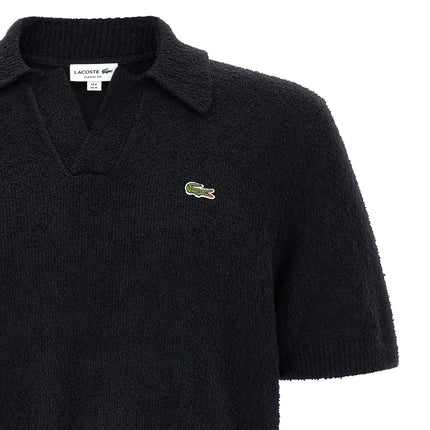 Lacoste Black Cotton Polo Shirt