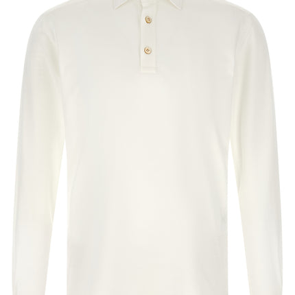 Kiton White Cotton Polo Shirt