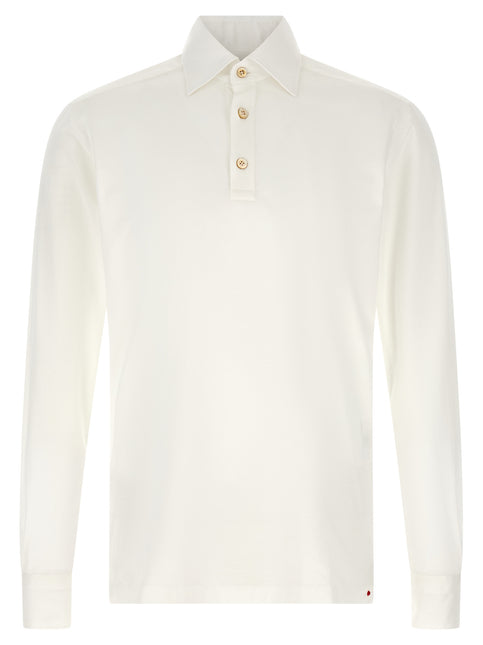 Kiton White Cotton Polo Shirt Kiton