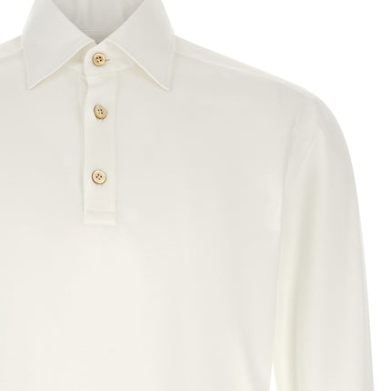 Kiton White Cotton Polo Shirt