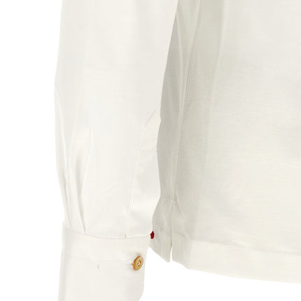 Kiton White Cotton Polo Shirt