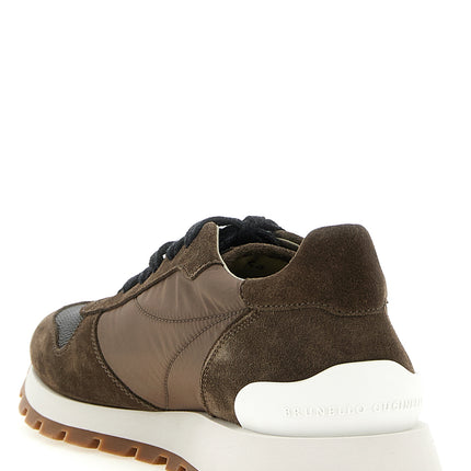 Brunello Cucinelli Bicolor Calfskin Athletic Sneakers