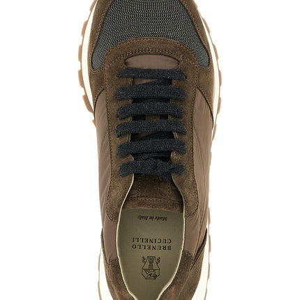 Brunello Cucinelli Bicolor Calfskin Athletic Sneakers