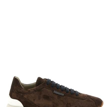Brunello Cucinelli Brown Calfskin Athletic Sneakers