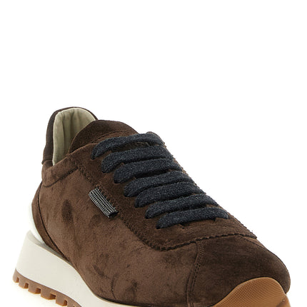 Brunello Cucinelli Brown Calfskin Athletic Sneakers