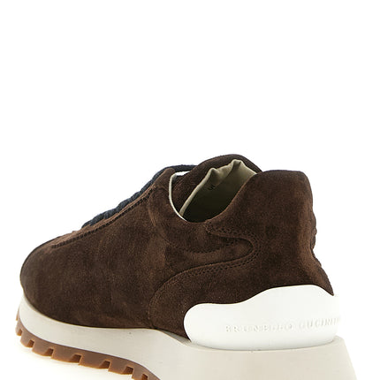 Brunello Cucinelli Brown Calfskin Athletic Sneakers