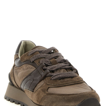 Brunello Cucinelli Bicolor Calfskin Athletic Sneakers