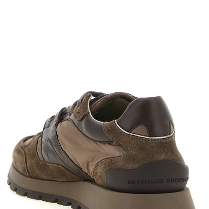 Brunello Cucinelli Bicolor Calfskin Athletic Sneakers
