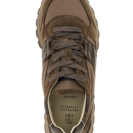 Brunello Cucinelli Bicolor Calfskin Athletic Sneakers