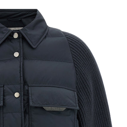 Brunello Cucinelli Blue Polyester Full-Length Jacket