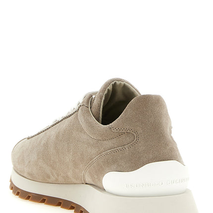 Brunello Cucinelli Beige Calfskin Athletic Sneakers