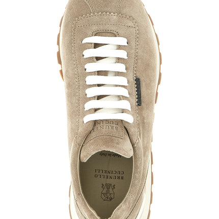 Brunello Cucinelli Beige Calfskin Athletic Sneakers