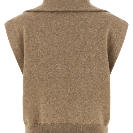 Brunello Cucinelli Beige Cashmere Sleeveless Jacket