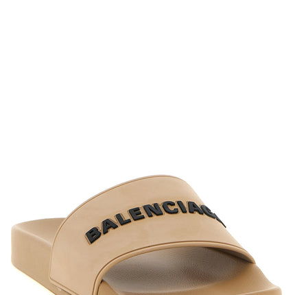 Balenciaga Beige Plastic Slides
