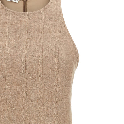Brunello Cucinelli Beige Linen Long Dress